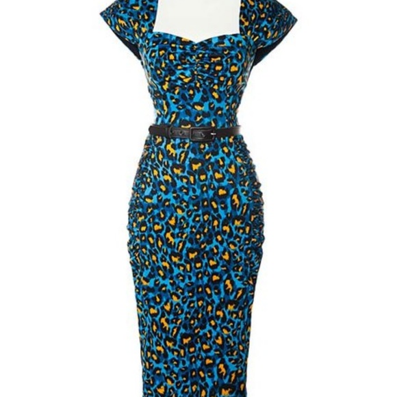 Deadly Dames Poison Ivy Blue Leopard Wiggle - Picture 4 of 6